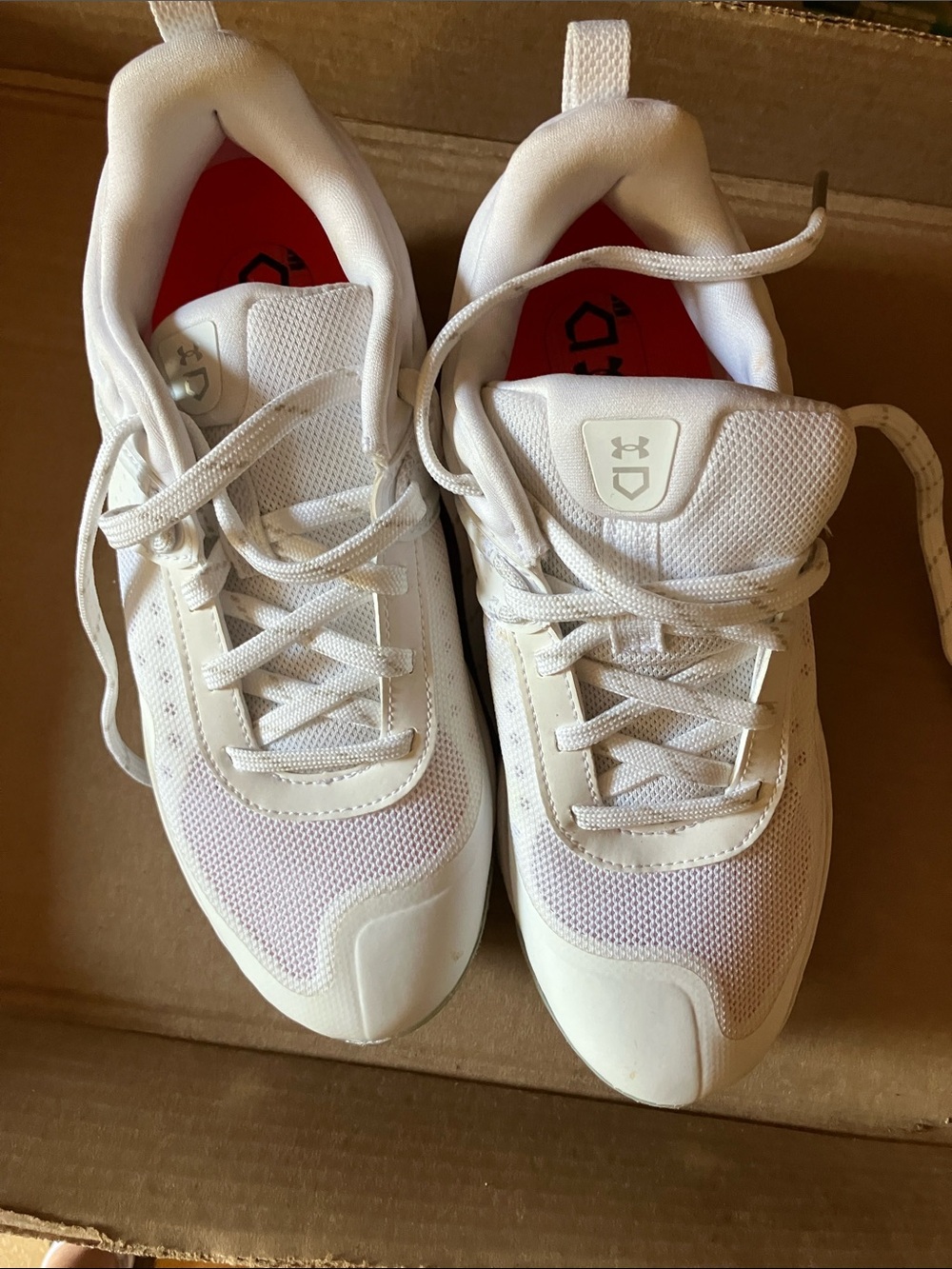 Under Armour White Women's Mesh Lace-Up Training Shoes Softball